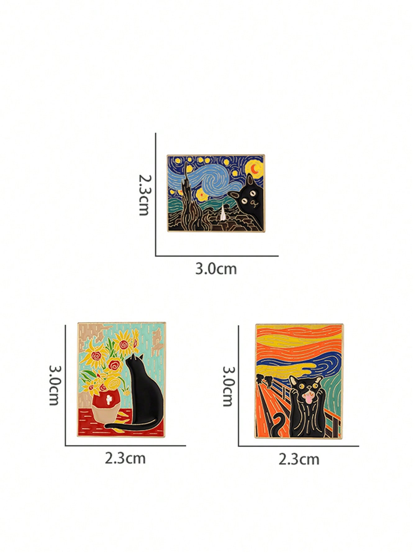 Verspieltes 3-teiliges Cartoon-Grafik-Anstecknadel-Set - Lustige & Verspielte Accessoires
