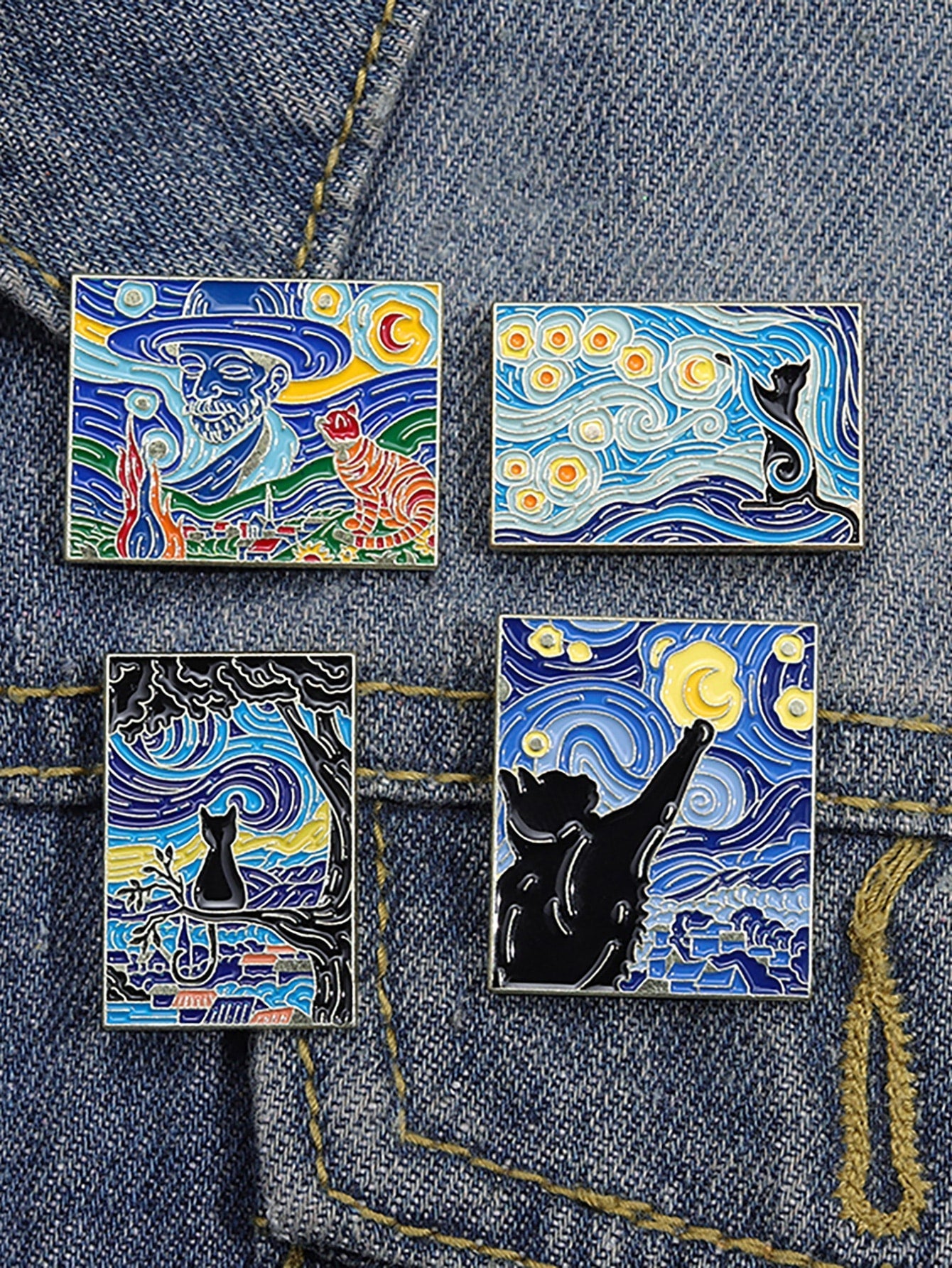 Verspieltes 3-teiliges Cartoon-Grafik-Anstecknadel-Set - Lustige & Verspielte Accessoires