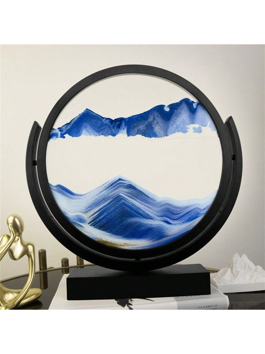 Beeindruckende 3D Flip Rund Flüssig Sand Kunst Sanduhr Glas Ornament - Perfekte Büroschrank Dekoration