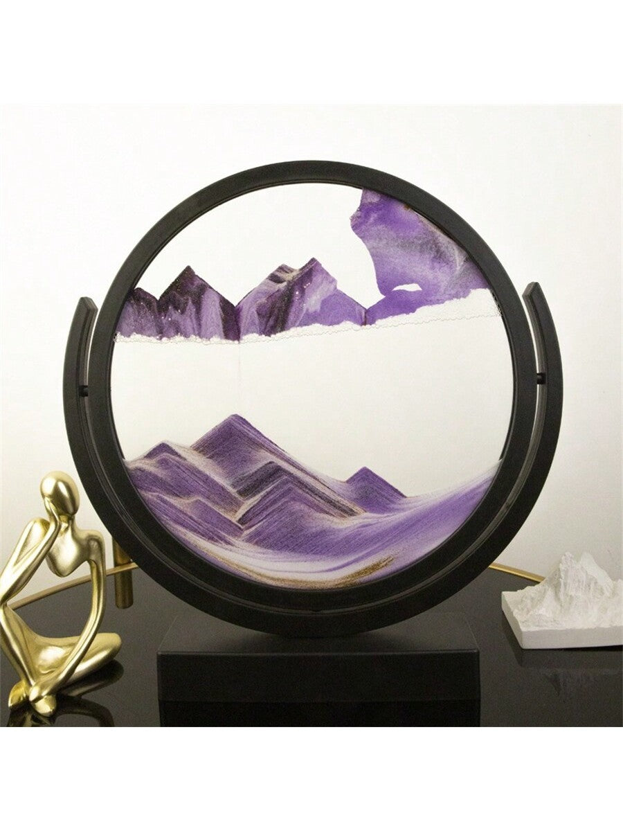 Beeindruckende 3D Flip Rund Flüssig Sand Kunst Sanduhr Glas Ornament - Perfekte Büroschrank Dekoration