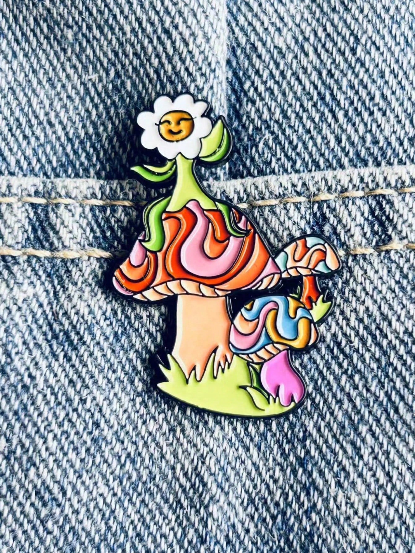 Verspielt Pilz Emaille Brosche - Ein Buntes Accessoire für Kinder und Freunde