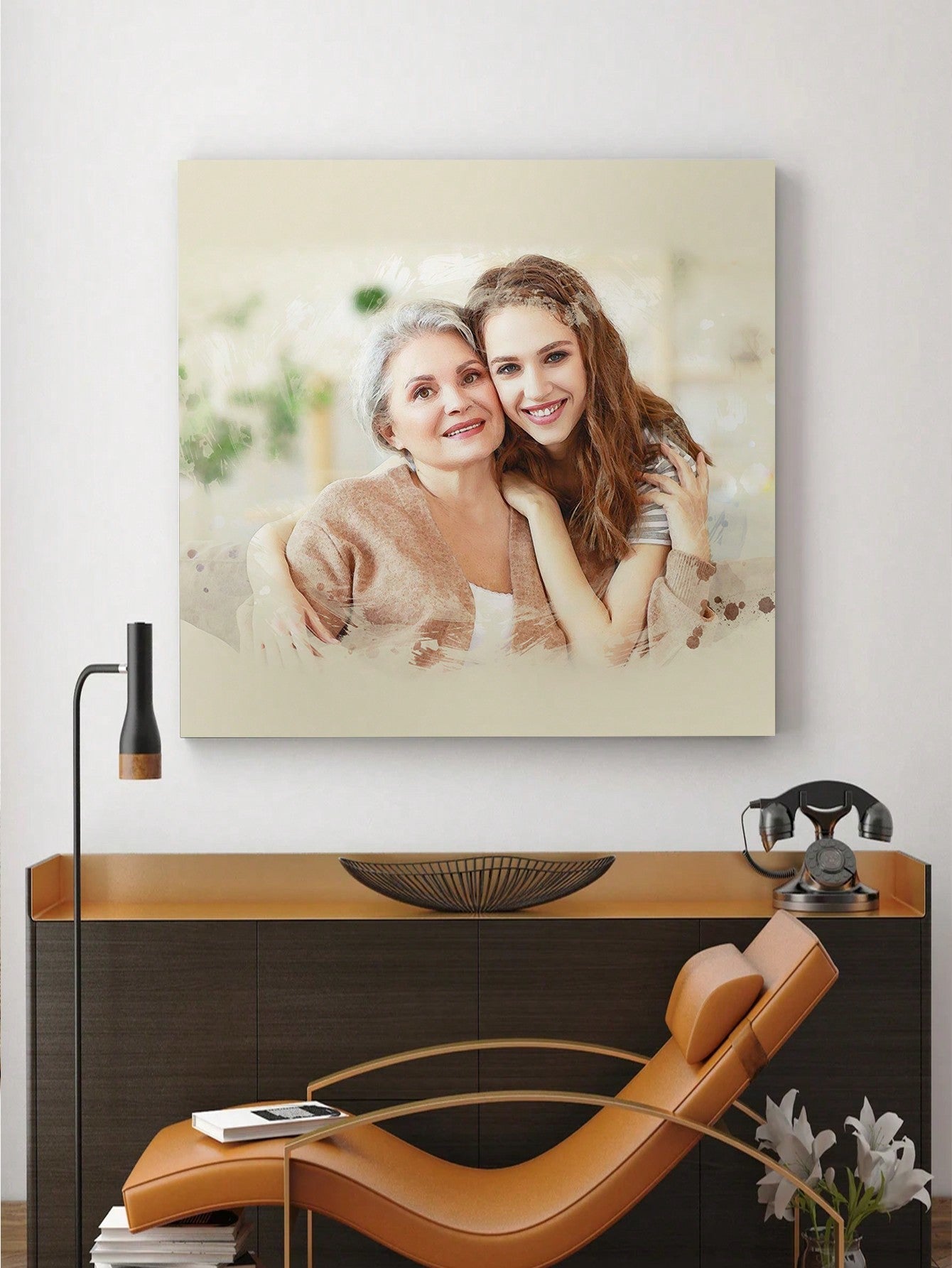 Personalisierte gerahmte Ölgemälde aus Foto - Einzigartiges handgemachtes Porträt auf Leinwand für den Muttertag, Geburtstage und Abschlüsse