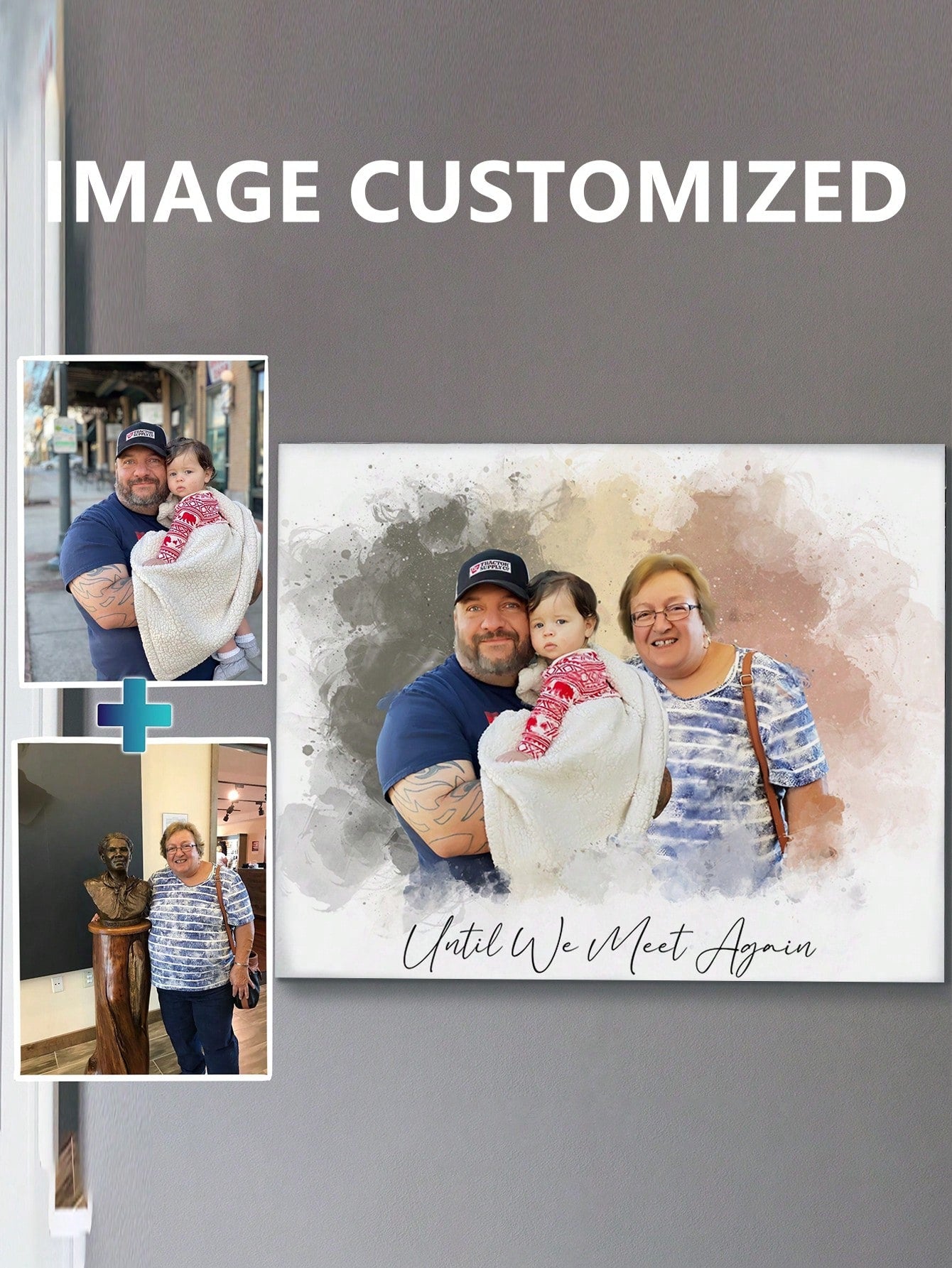 Personalisierte gerahmte Ölgemälde aus Foto - Einzigartiges handgemachtes Porträt auf Leinwand für den Muttertag, Geburtstage und Abschlüsse