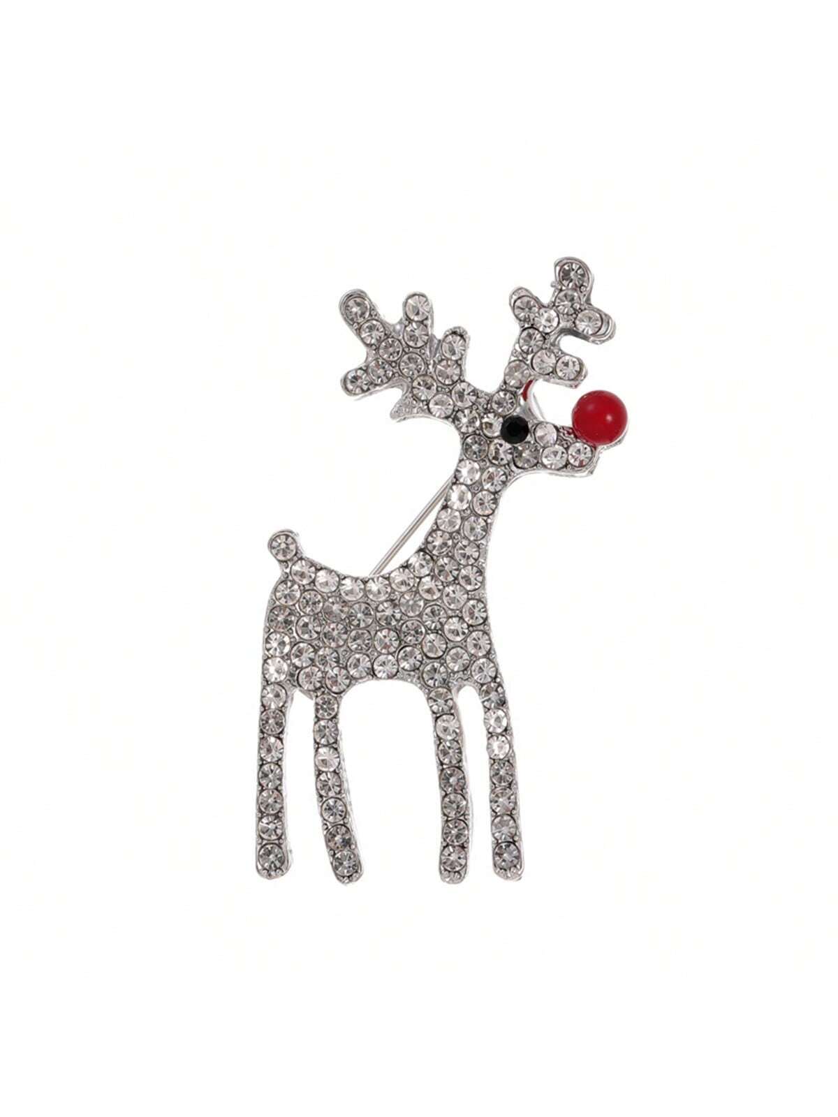 Funkelnde Strass-Reh-Brosche - Elegante Weihnachtsnadel für vielseitigen Feiertagsstil