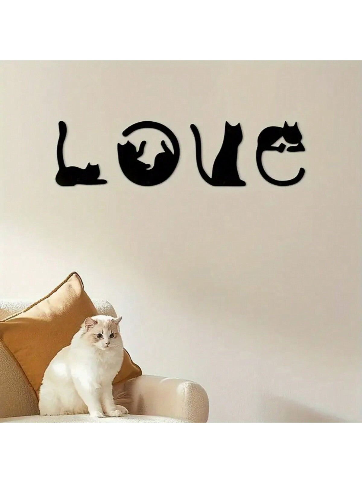 Verspieltes Katzen-Metall-Wandkunst-Set - 4 Stück süße abstrakte Dekoration für Zuhause, Schlafzimmer und mehr!