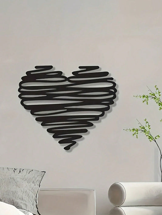 Herzliche Eleganz: Romantische Eisen-Wandkunst in Herzform - Perfekte Dekoration für Innen- und Außenbereiche!