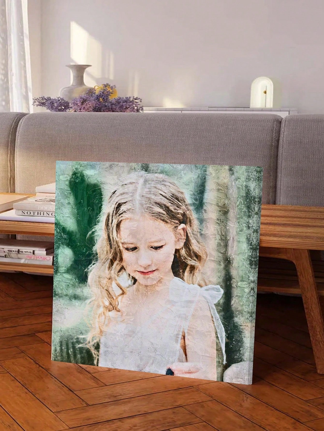 Personalisierte gerahmte Ölgemälde aus Foto - Einzigartiges handgemachtes Porträt auf Leinwand für den Muttertag, Geburtstage und Abschlüsse