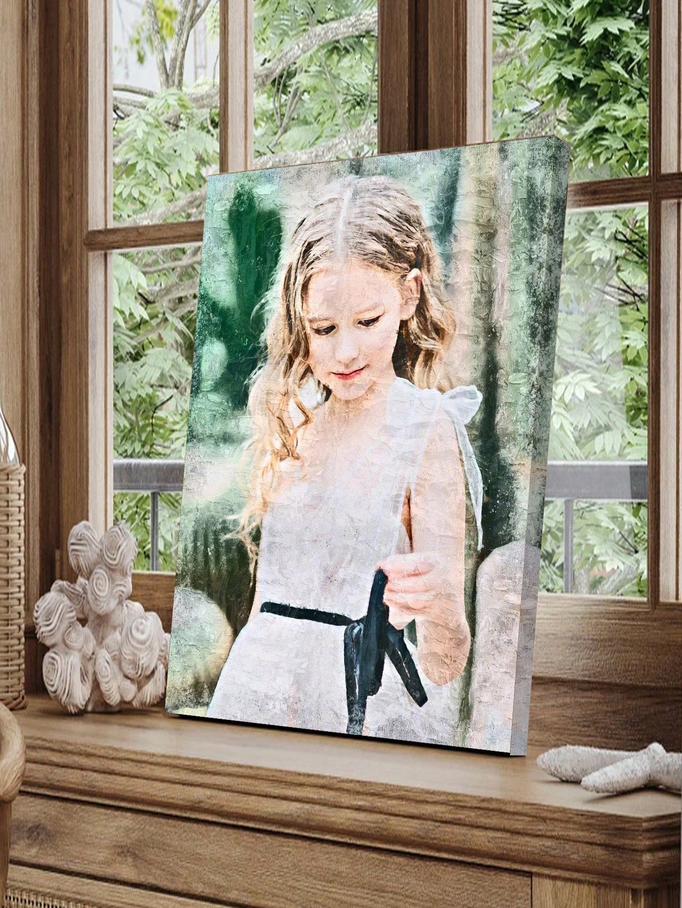 Personalisierte gerahmte Ölgemälde aus Foto - Einzigartiges handgemachtes Porträt auf Leinwand für den Muttertag, Geburtstage und Abschlüsse