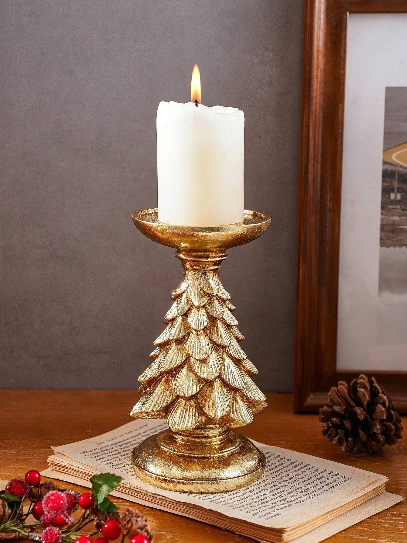 Einzigartige Weihnachtsbaum-Resin-Kerzenhalter-Dekoration - Perfektes Zentrum für festliche Feiern