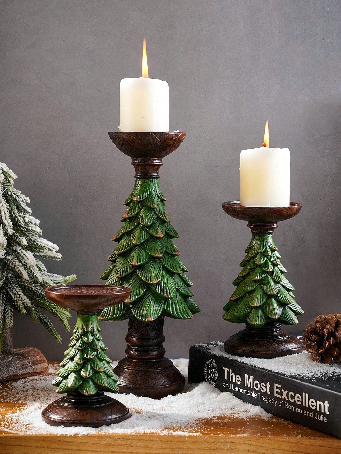 Einzigartige Weihnachtsbaum-Resin-Kerzenhalter-Dekoration - Perfektes Zentrum für festliche Feiern