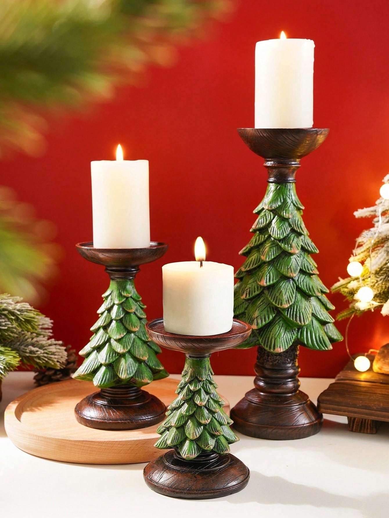 Einzigartige Weihnachtsbaum-Resin-Kerzenhalter-Dekoration - Perfektes Zentrum für festliche Feiern