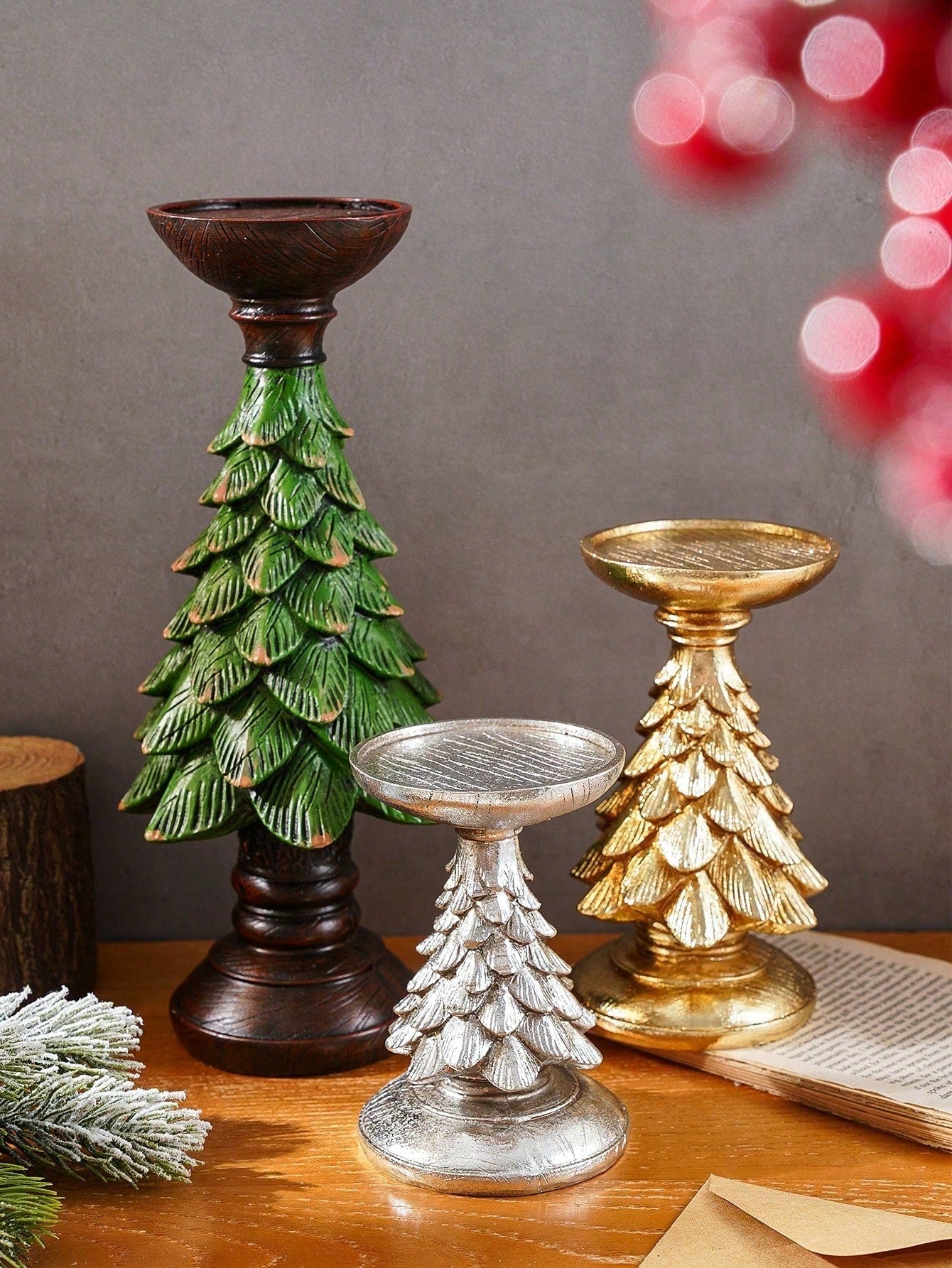 Einzigartige Weihnachtsbaum-Resin-Kerzenhalter-Dekoration - Perfektes Zentrum für festliche Feiern