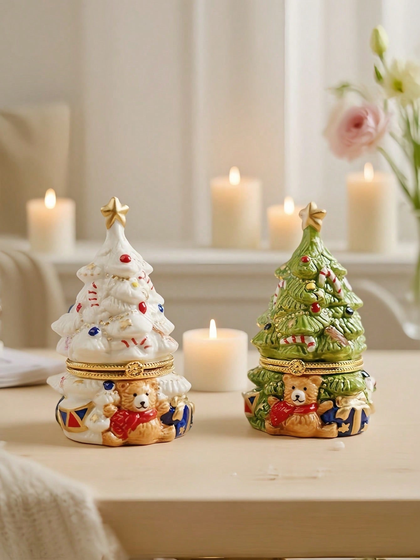 Keramischer Bären-Wunschbaum-Anhänger - Perfektes Geschenk für Kinder und Wohnkultur zu den Feiertagen