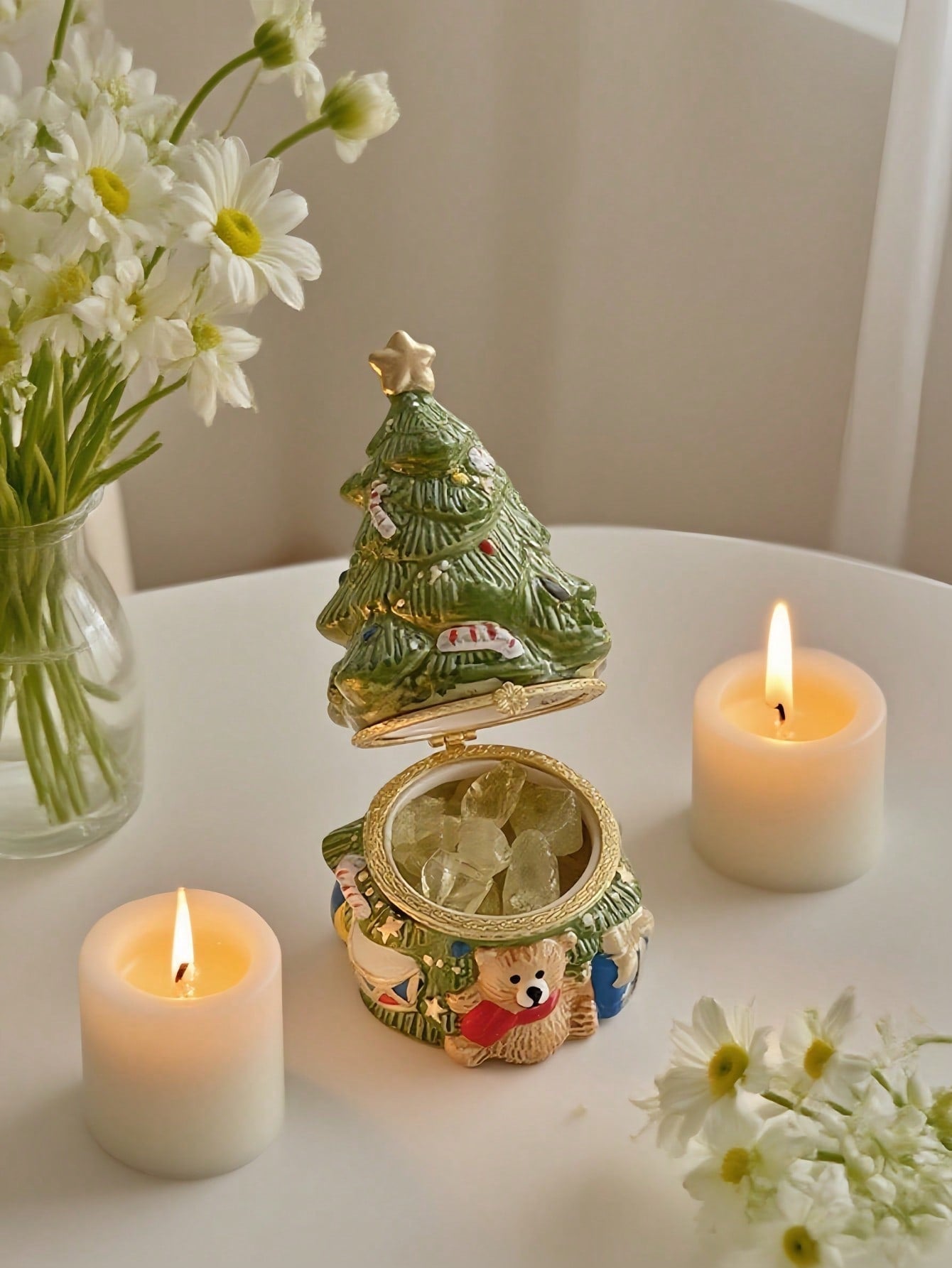 Keramischer Bären-Wunschbaum-Anhänger - Perfektes Geschenk für Kinder und Wohnkultur zu den Feiertagen