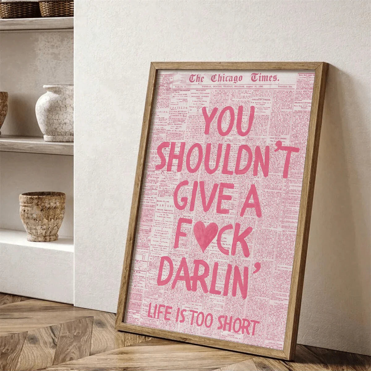 Inspirierendes Pinkes Mädchen Leinwand Kunstposter für die Wohnkultur - Perfekt für Wohnzimmer, Schlafzimmer und Café