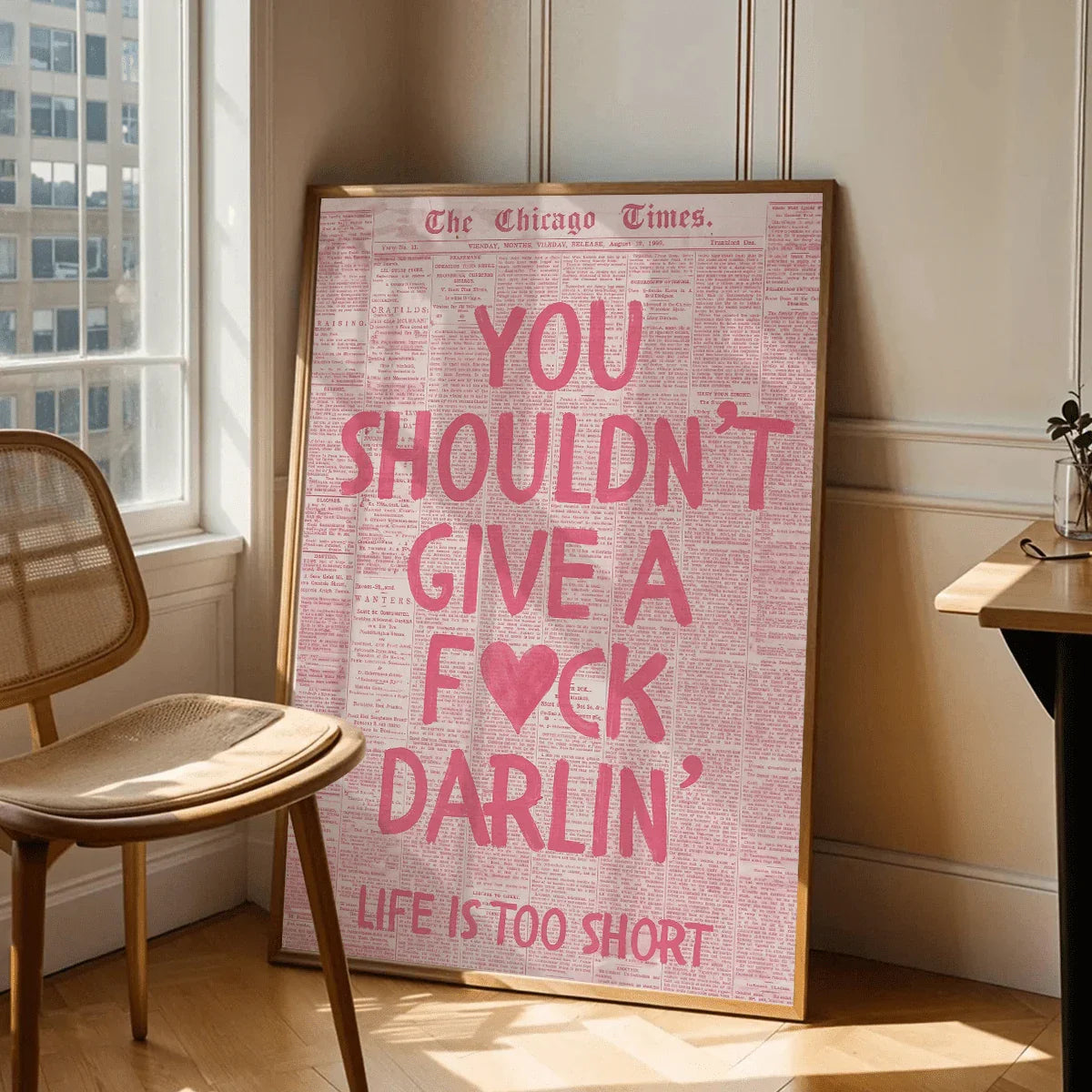 Inspirierendes Pinkes Mädchen Leinwand Kunstposter für die Wohnkultur - Perfekt für Wohnzimmer, Schlafzimmer und Café