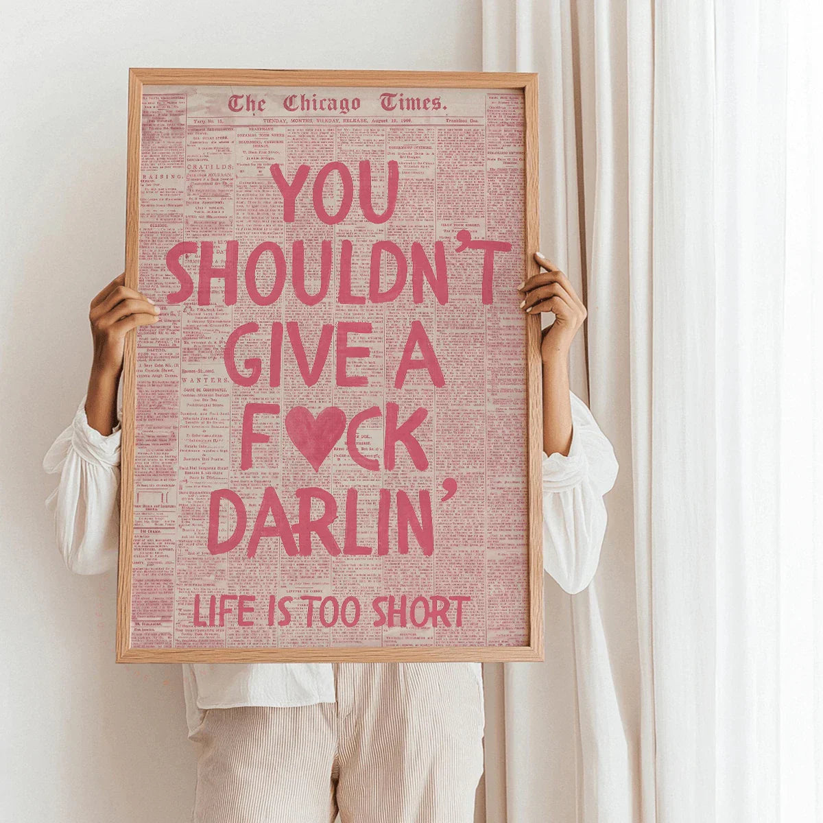 Inspirierendes Pinkes Mädchen Leinwand Kunstposter für die Wohnkultur - Perfekt für Wohnzimmer, Schlafzimmer und Café
