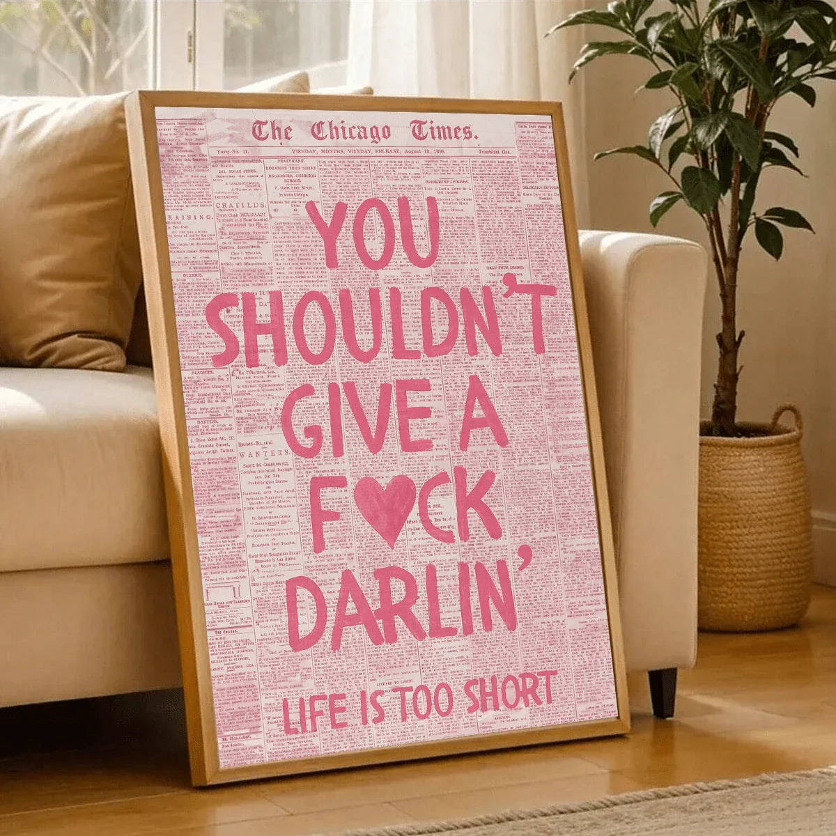 Inspirierendes Pinkes Mädchen Leinwand Kunstposter für die Wohnkultur - Perfekt für Wohnzimmer, Schlafzimmer und Café