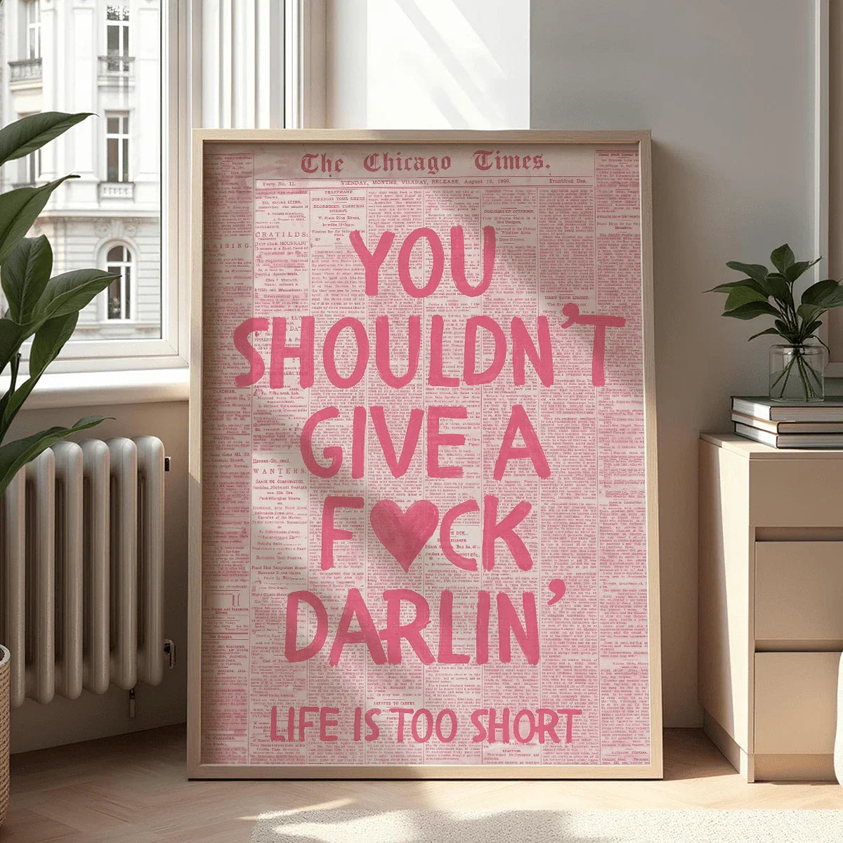 Inspirierendes Pinkes Mädchen Leinwand Kunstposter für die Wohnkultur - Perfekt für Wohnzimmer, Schlafzimmer und Café
