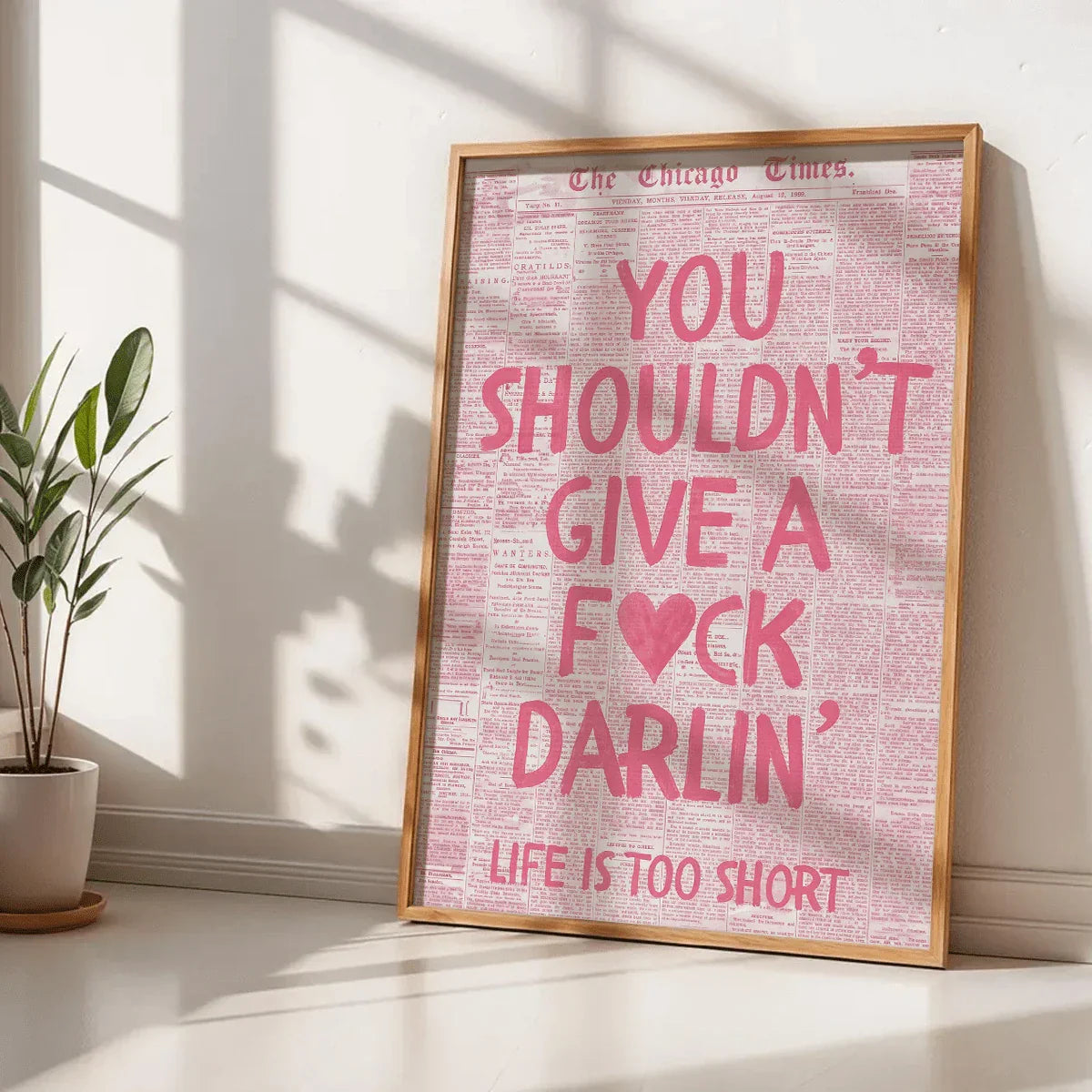 Inspirierendes Pinkes Mädchen Leinwand Kunstposter für die Wohnkultur - Perfekt für Wohnzimmer, Schlafzimmer und Café