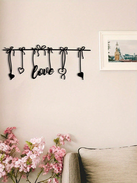 Minimalistische Herzförmige Metall Wandkunst - Perfekt für den Valentinstag und romantische Wohnkultur