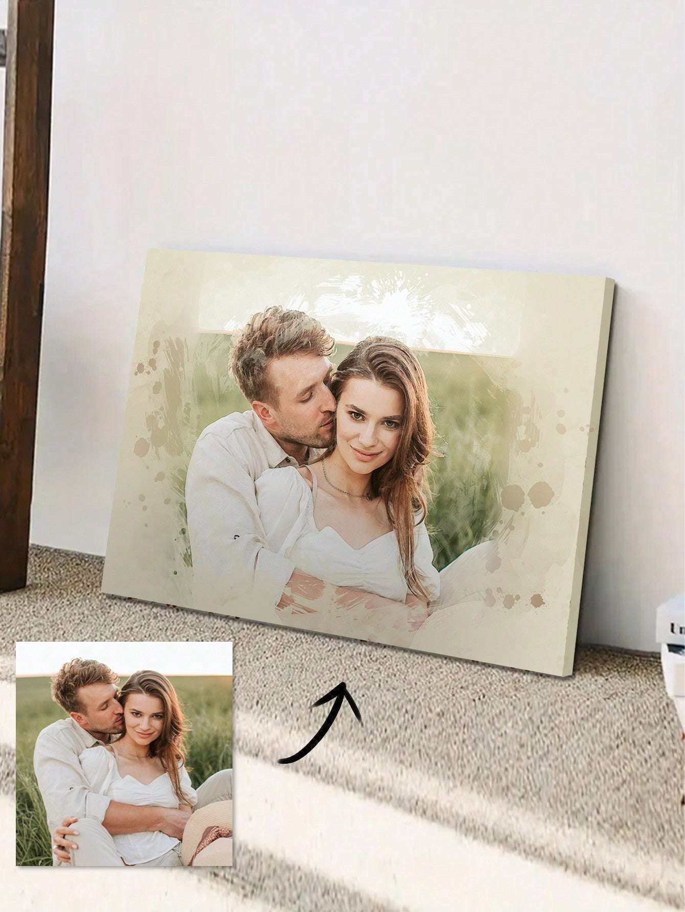 Personalisierte gerahmte Ölgemälde aus Foto - Einzigartiges handgemachtes Porträt auf Leinwand für den Muttertag, Geburtstage und Abschlüsse