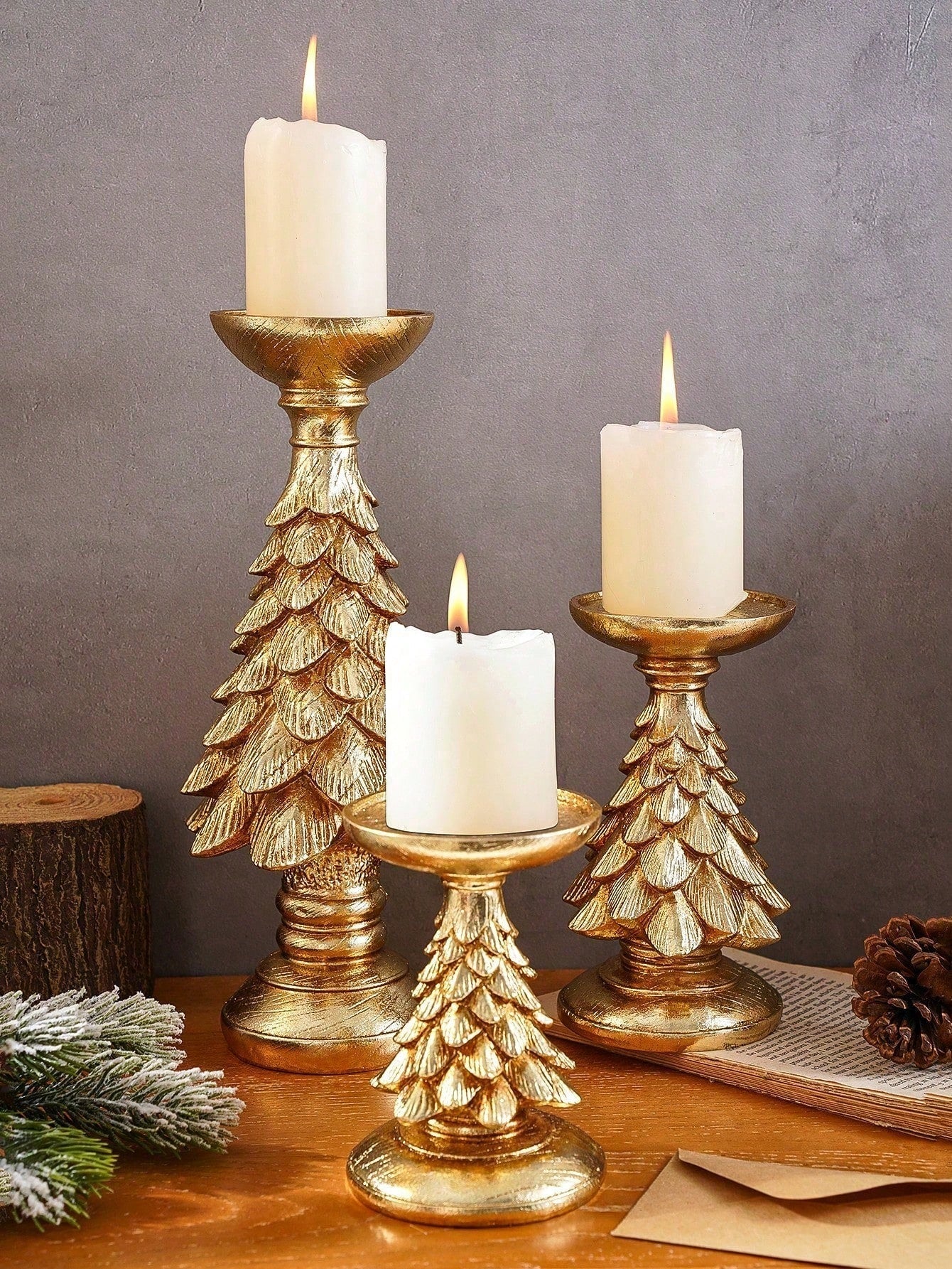 Einzigartige Weihnachtsbaum-Resin-Kerzenhalter-Dekoration - Perfektes Zentrum für festliche Feiern