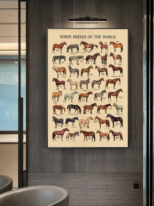 Vintage Pferde Leinwand Kunst – Wasserdichte Wanddekoration für Wohnzimmer & Studium, Perfektes Geschenk für Geburtstage und Abschlüsse