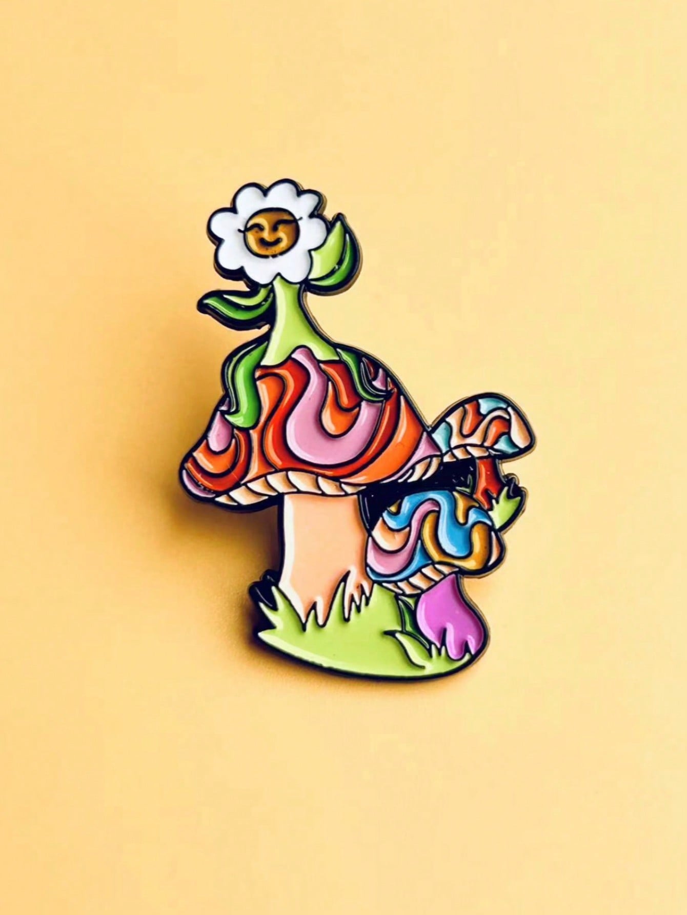 Verspielt Pilz Emaille Brosche - Ein Buntes Accessoire für Kinder und Freunde